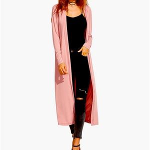 Verdusa Women's Long Sleeve Open Front Long Maxi Cardigan Longline Duster Coat